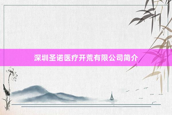 深圳圣诺医疗开荒有限公司简介