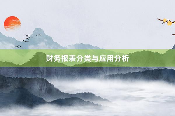 财务报表分类与应用分析